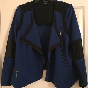 Knit Moto Jacket/Blazer with Sheer Sleeves.